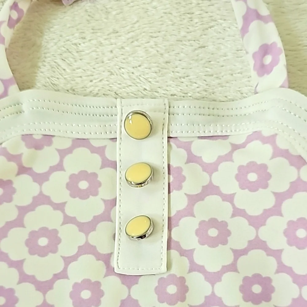 Janie and Jack | Vintage Style Light Purple and White Daisy Print Swimsuit